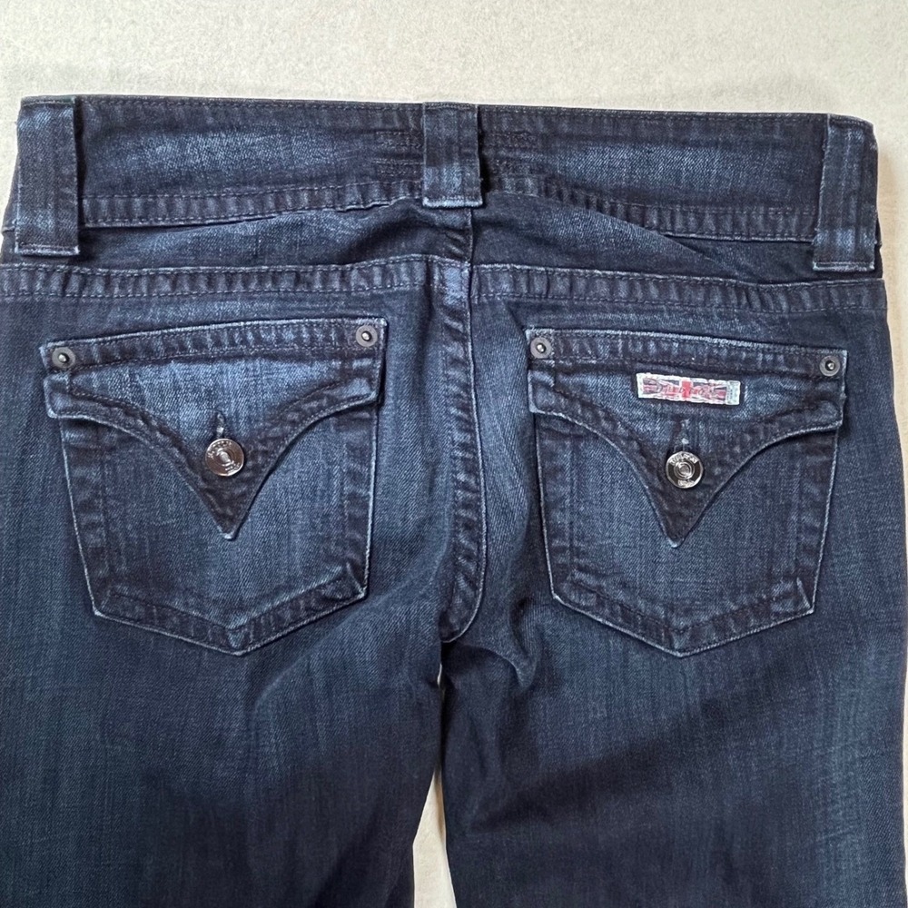Hudson Beth Baby Bootcut Jeans Women 26 Dark Wash Blue Low Rise Flap Pocket USA - Picture 3 of 10